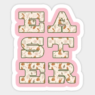 Easter Letters Bunny Pattern Sticker